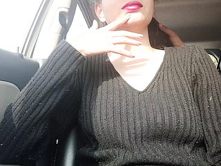 Doggystyle Handjob para become friendly picayune carro ao ar livre - sexo arriscado, hornycouple149