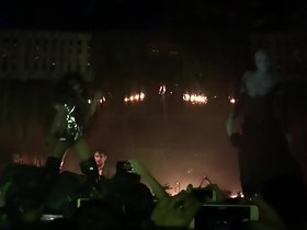 무대 DJ 콘서트 클럽 제 2의 섹시한 털이 가수 공공 누드
