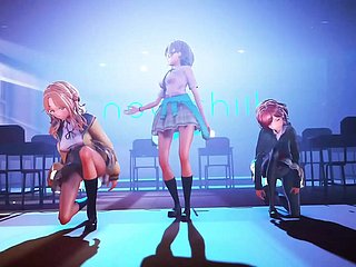 Shani - Erotic 3 tieners dansen + geleidelijk uitkleden (3D HENTAI)