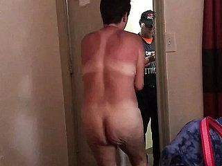 Wife lay bare getting pizza unshackled