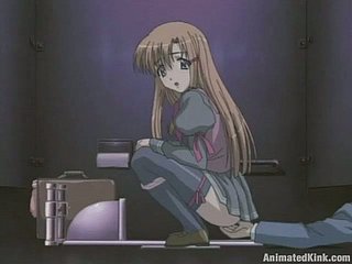 kanak-kanak perempuan hentai berpakaian seragam sekolah menghisap batang dan melancap